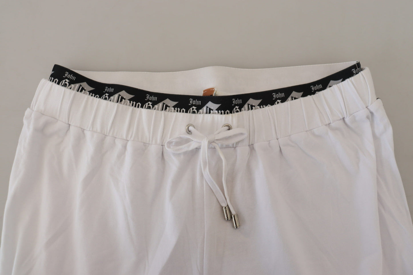 John Galliano White Cotton Logo Loose Men Men's Pants
