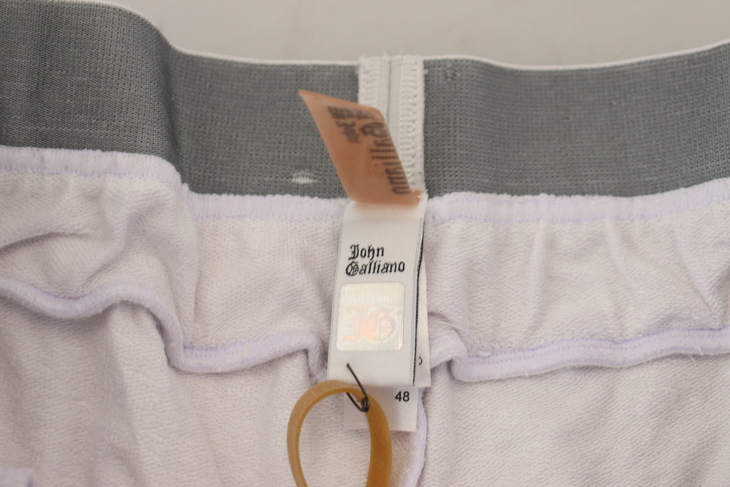 John Galliano White Cotton Logo Mens Jogger Men's Pants