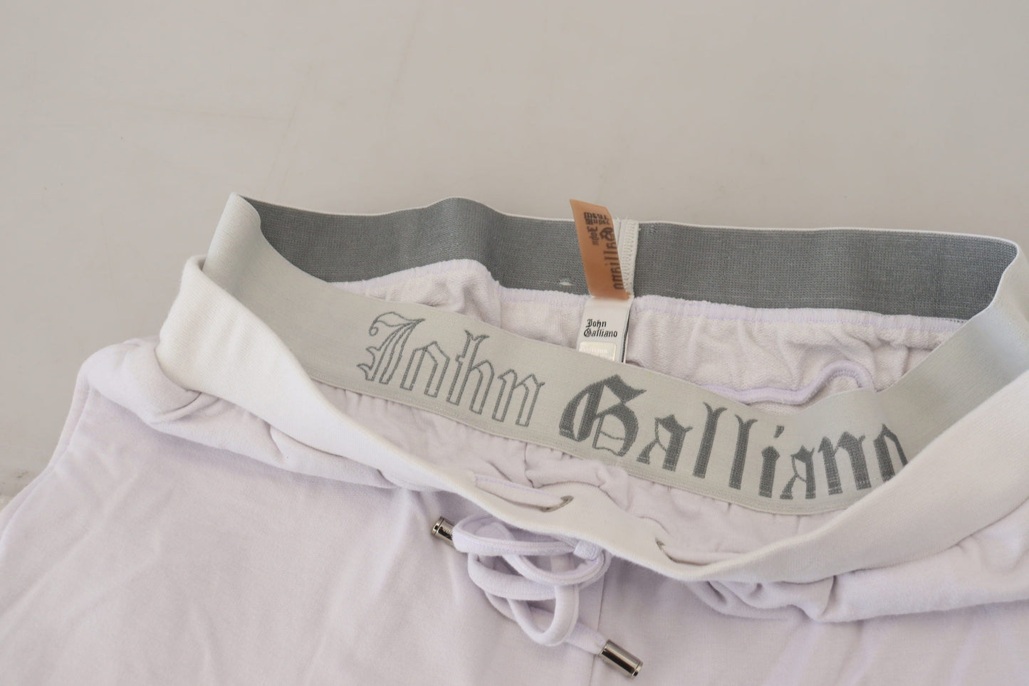John Galliano White Cotton Logo Mens Jogger Men's Pants