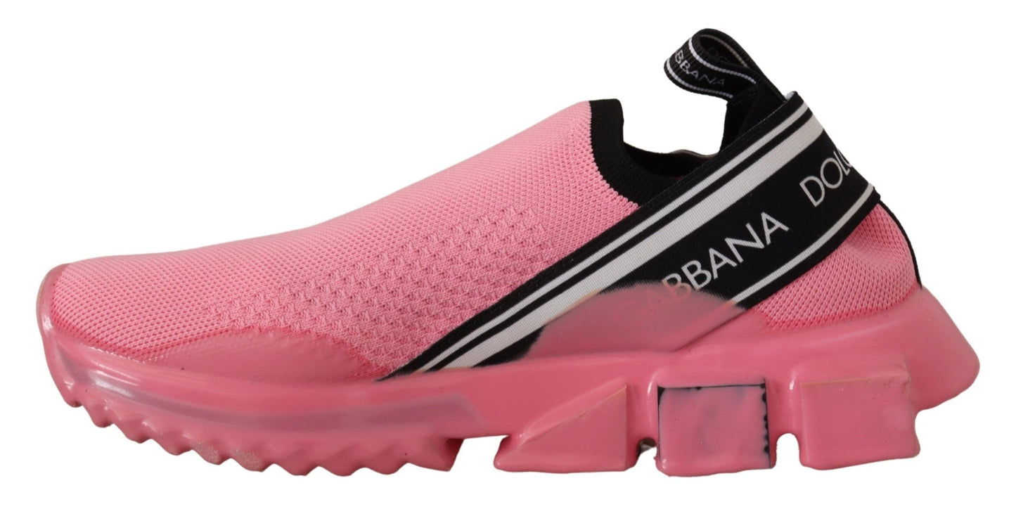 Dolce & Gabbana Pink Low Top Slip On Casual Sorrento Women's Sneakers