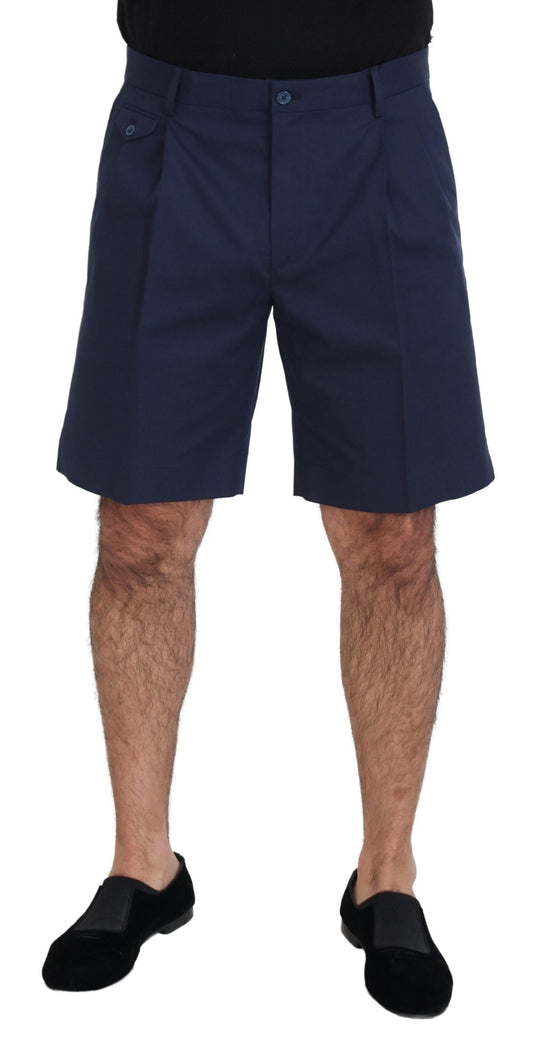 Dolce & Gabbana Blue Chinos Cotton Stretch Casual Men's Shorts