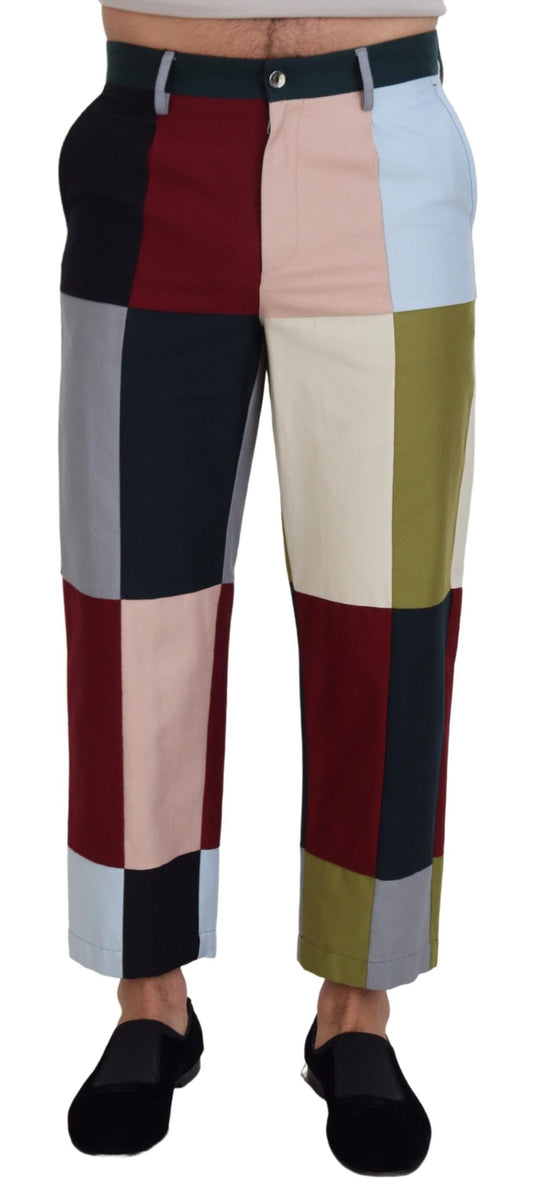 Dolce & Gabbana Multicolor Cotton Patchwork Men's Pants
