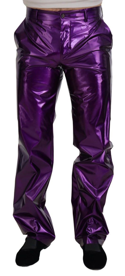 Dolce & Gabbana Purple Shining Men Casual Men's Pants
