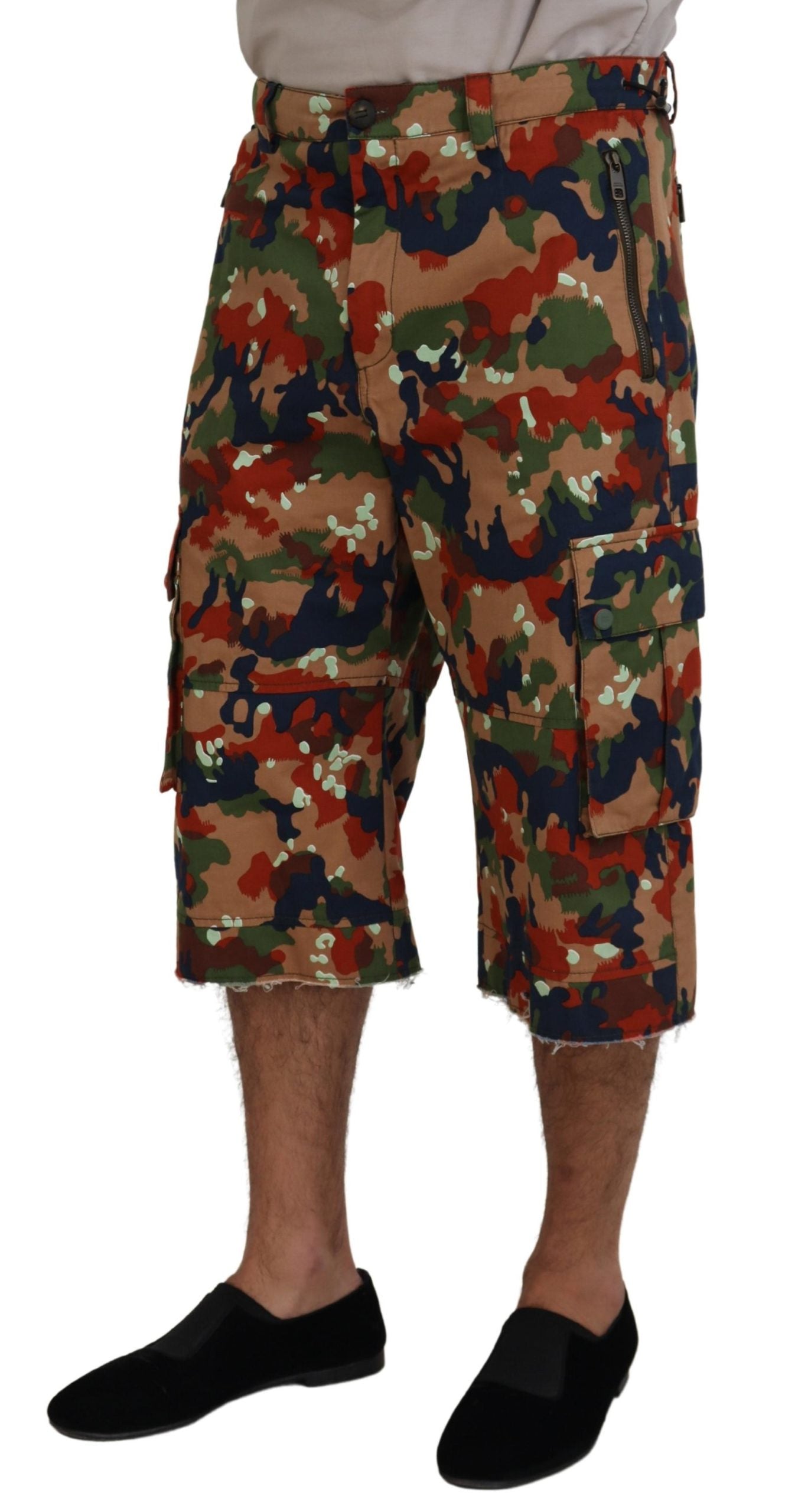 Dolce & Gabbana Multicolor Cotton Camouflaged Cargo Men's Shorts