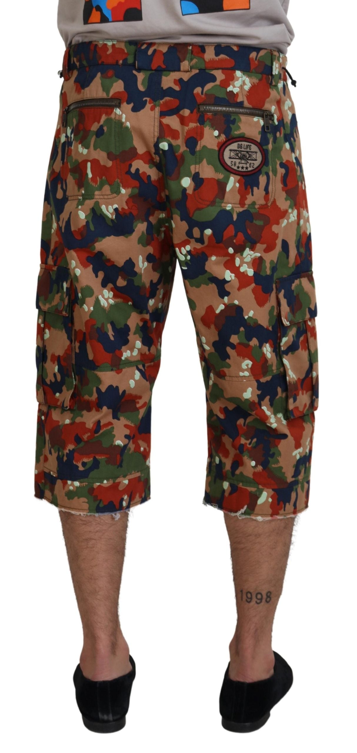 Dolce & Gabbana Multicolor Cotton Camouflaged Cargo Men's Shorts