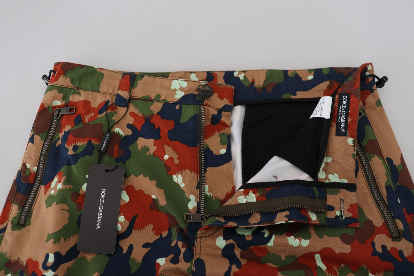 Dolce & Gabbana Multicolor Cotton Camouflaged Cargo Men's Shorts