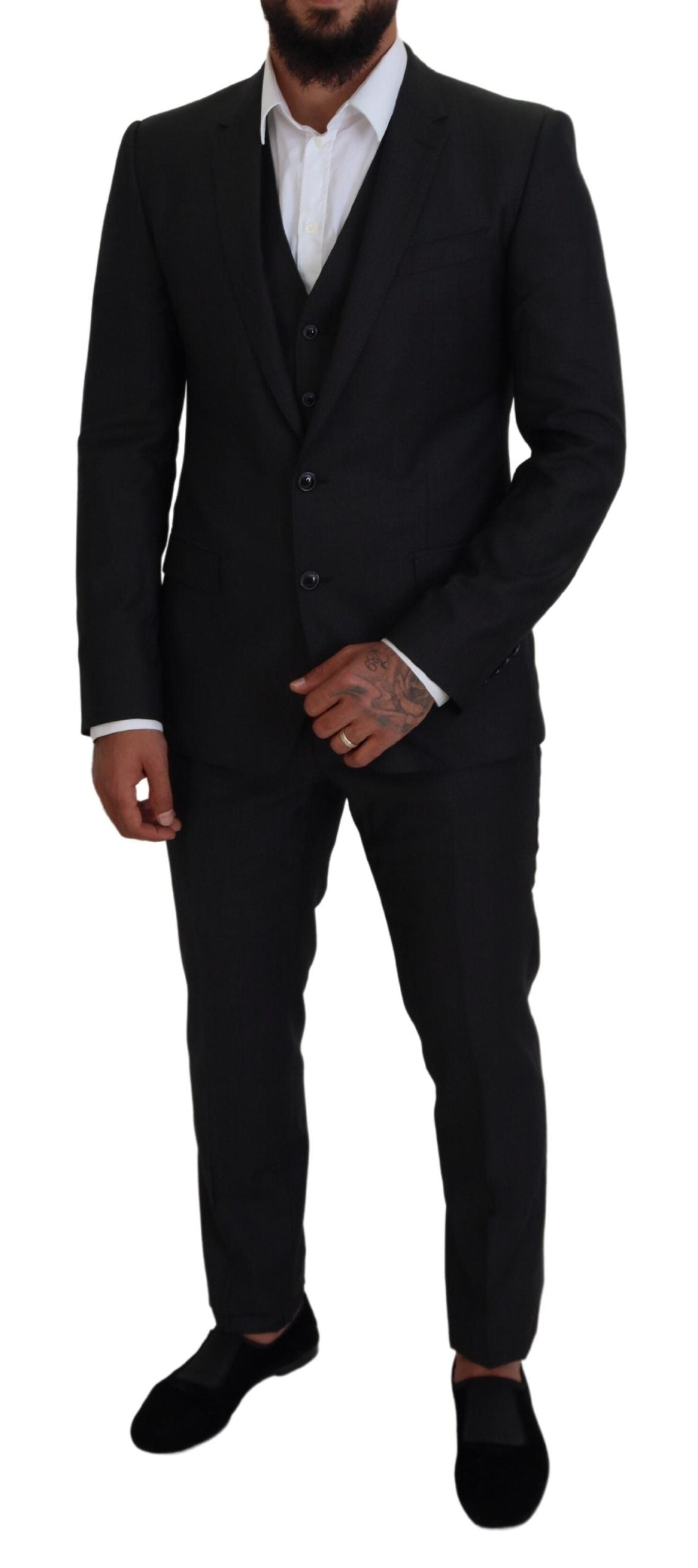 Dolce & Gabbana Gray MARTINI 3 Piece Slim Fit Men's Suit