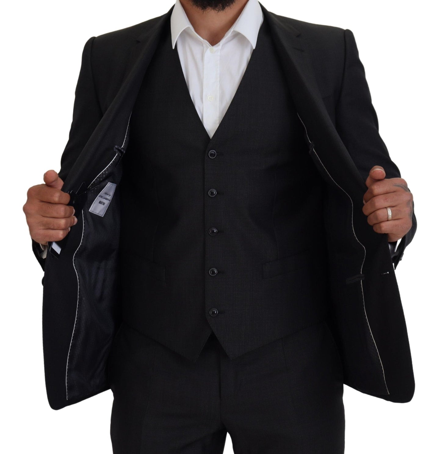 Dolce & Gabbana Gray MARTINI 3 Piece Slim Fit Men's Suit