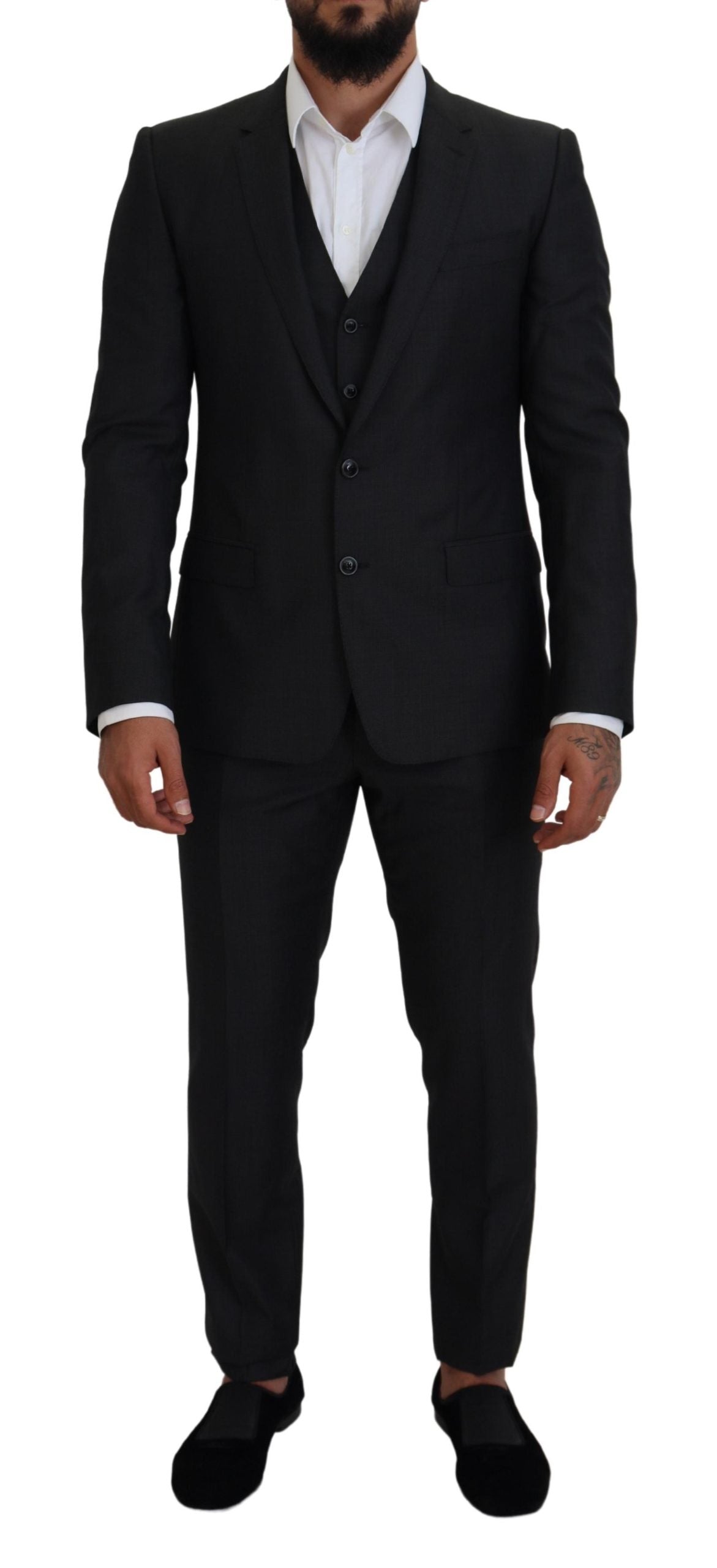 Dolce & Gabbana Gray MARTINI 3 Piece Slim Fit Men's Suit