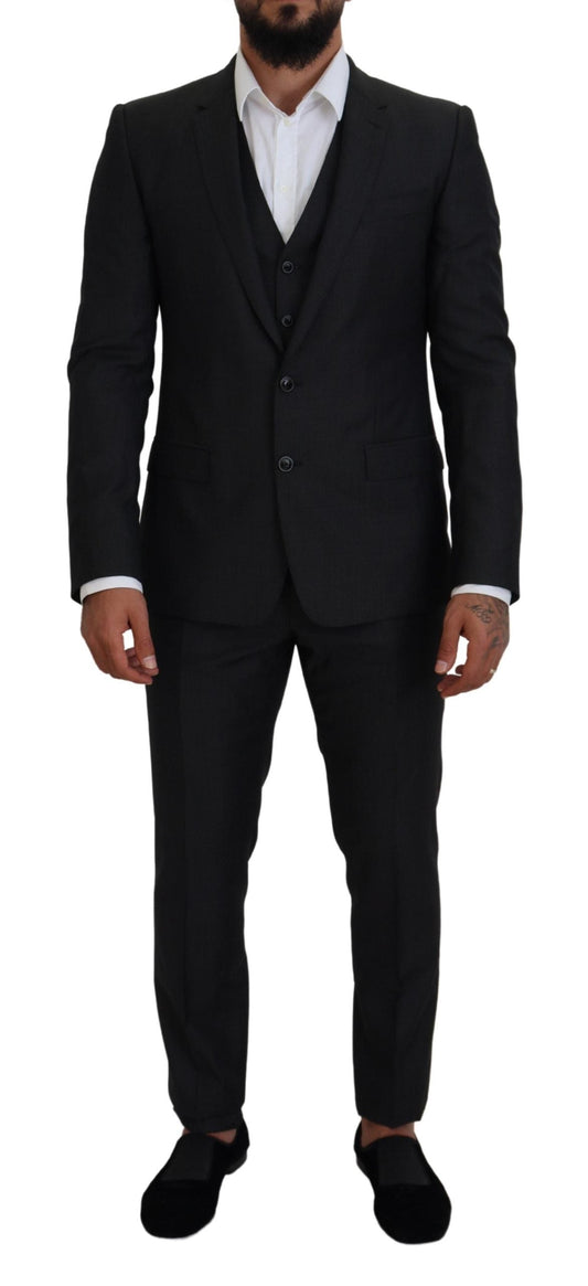Dolce & Gabbana Gray MARTINI 3 Piece Slim Fit Men's Suit