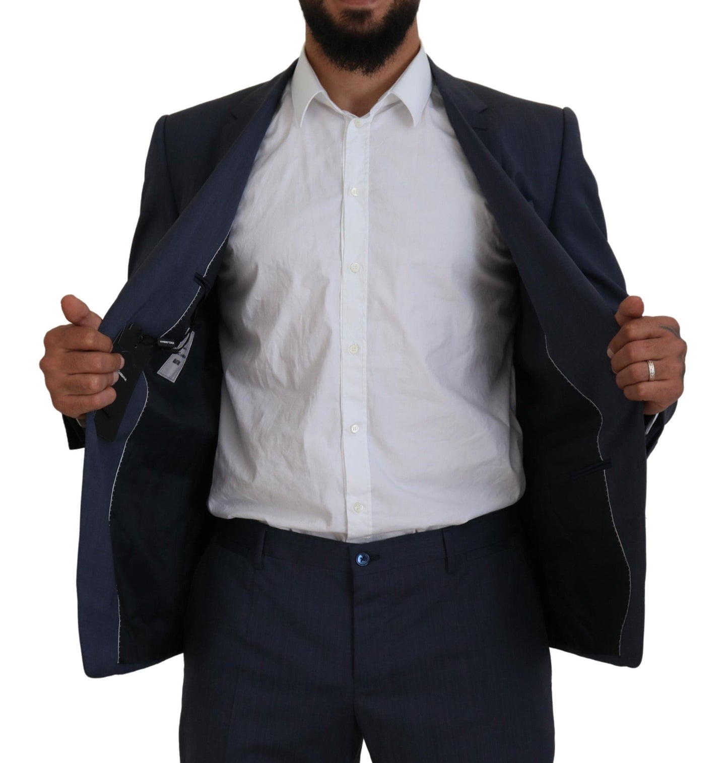 Dolce & Gabbana Blue Wool MARTINI 2 Piece Slim Fit Men's Suit
