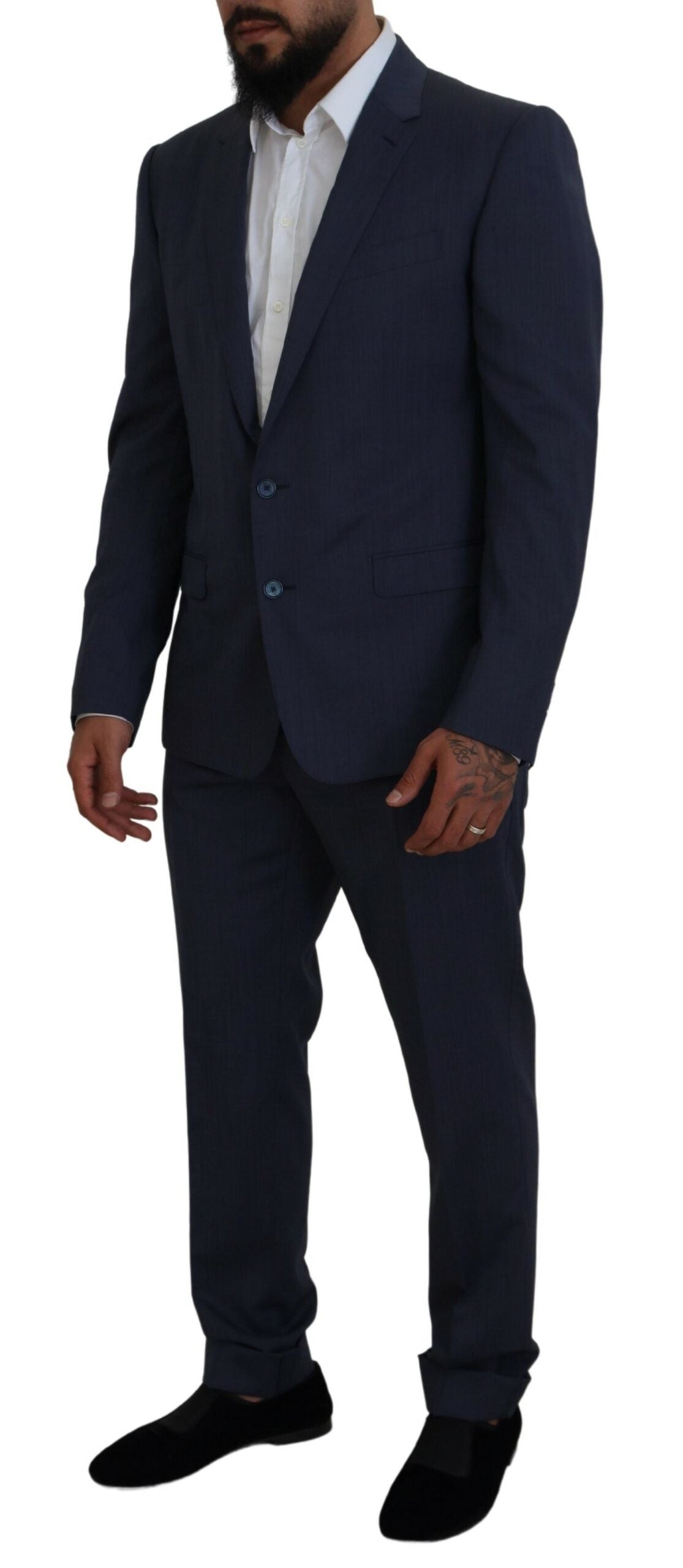 Dolce & Gabbana Blue Wool MARTINI 2 Piece Slim Fit Men's Suit