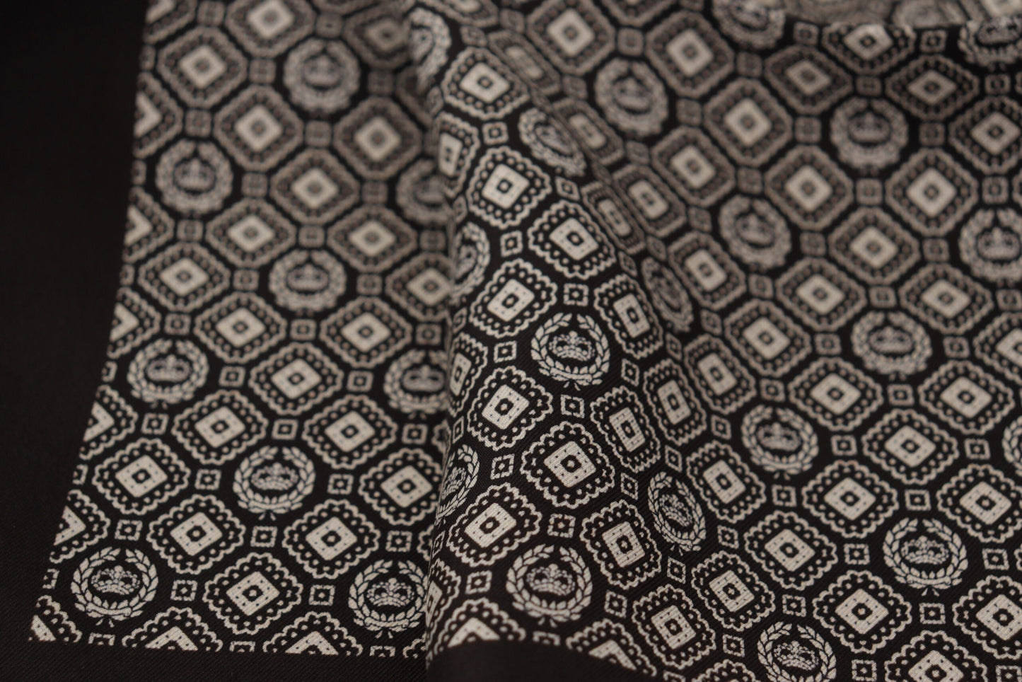 Dolce & Gabbana Black Patterned DG Logo Square Handkerchief Men's Scarf