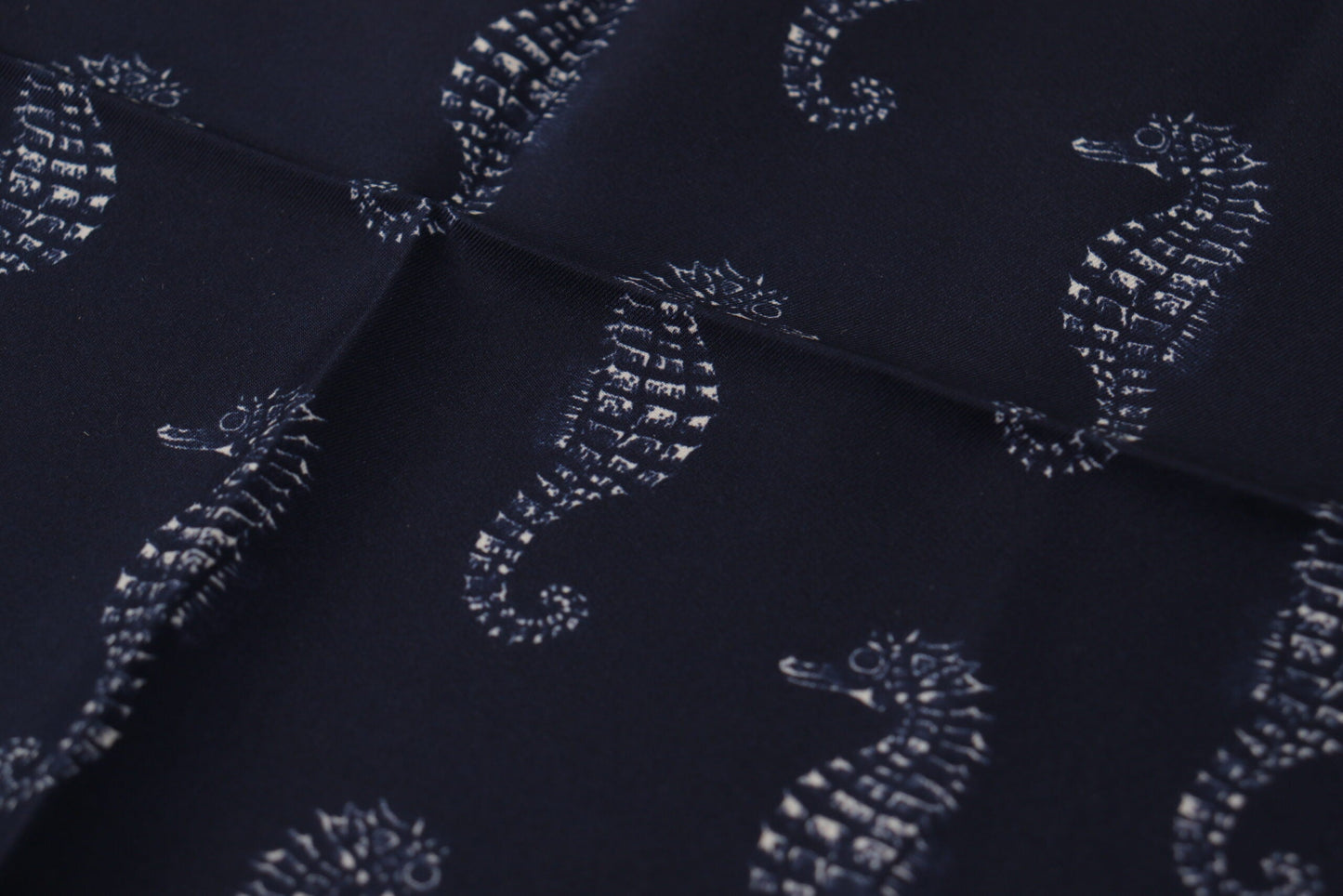 Dolce & Gabbana Blue Seahorse DG Printed Square Handkerchief Men's Scarf