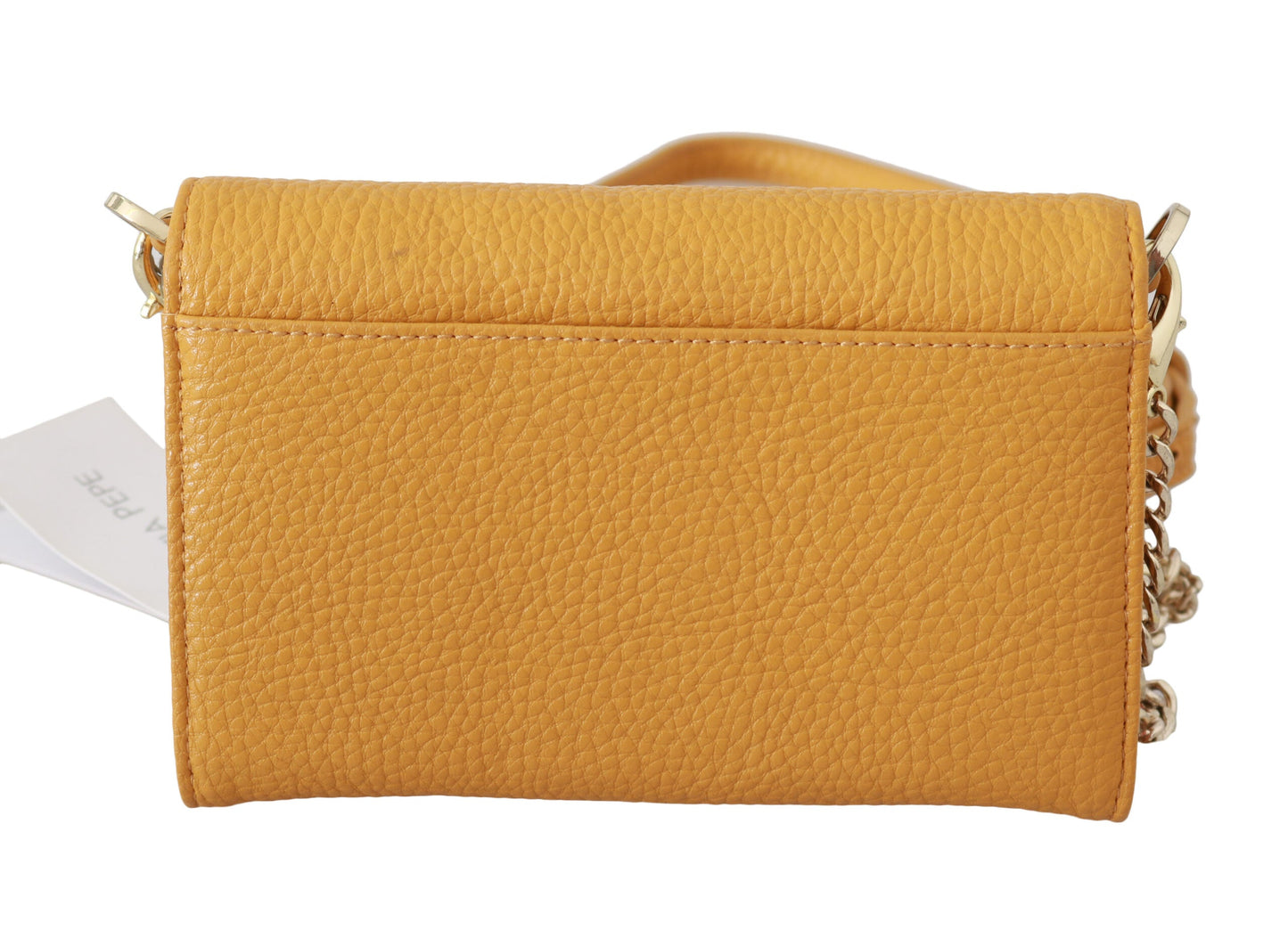 Patrizia Pepe Yellow Logo Leather Shoulder Strap Sling Women's Bag