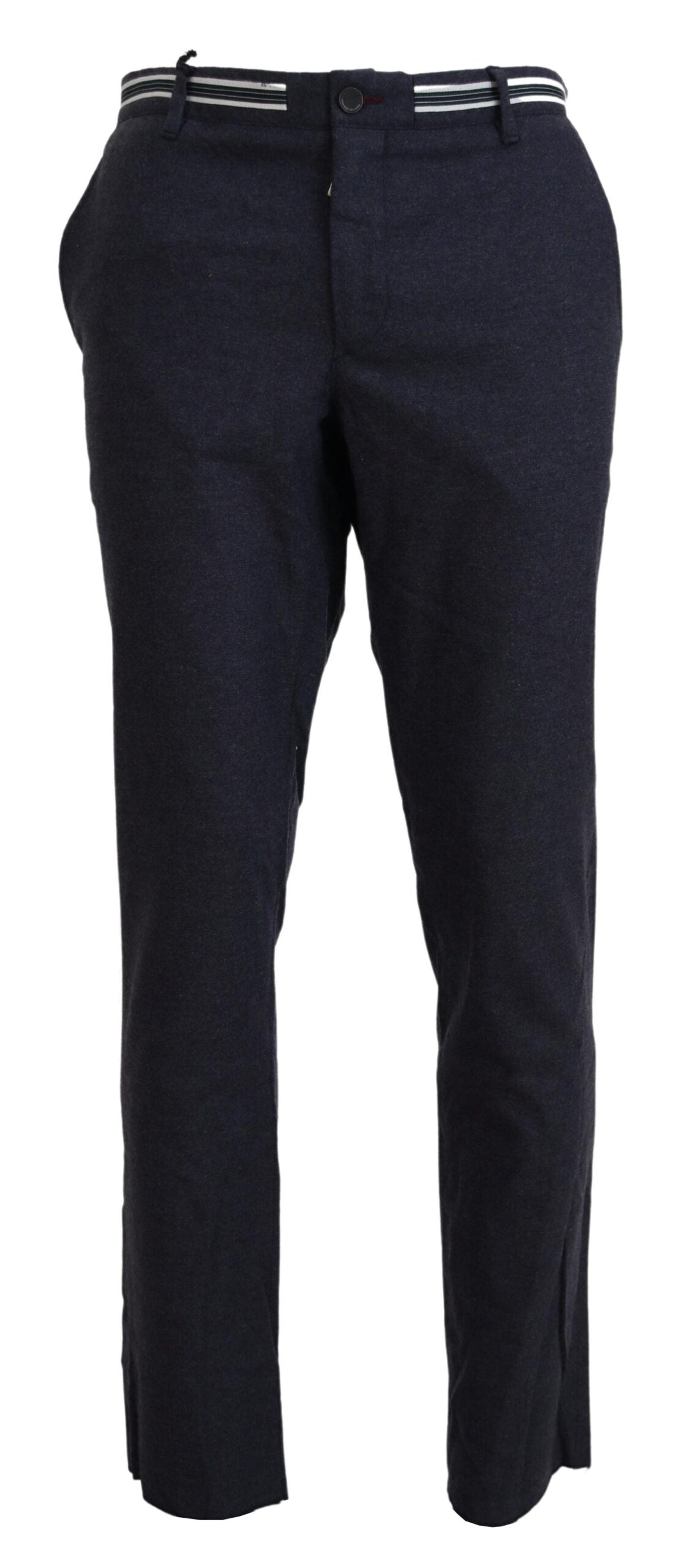 Domenico Tagliente Black Polyester Tapered Dress Men's Pants