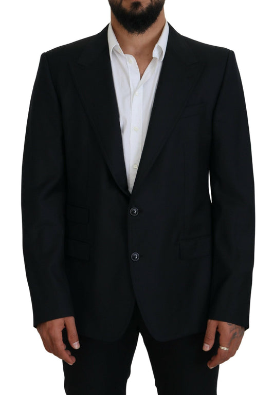 Dolce & Gabbana Dark Blue Wool Formal Sicilia Men's Blazer