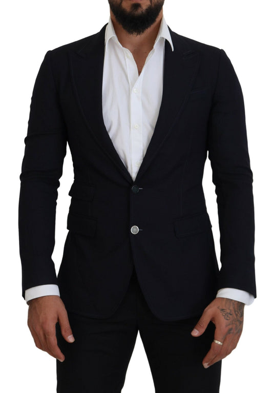 Dolce & Gabbana Blue Wool Formal Taormina Men's Blazer