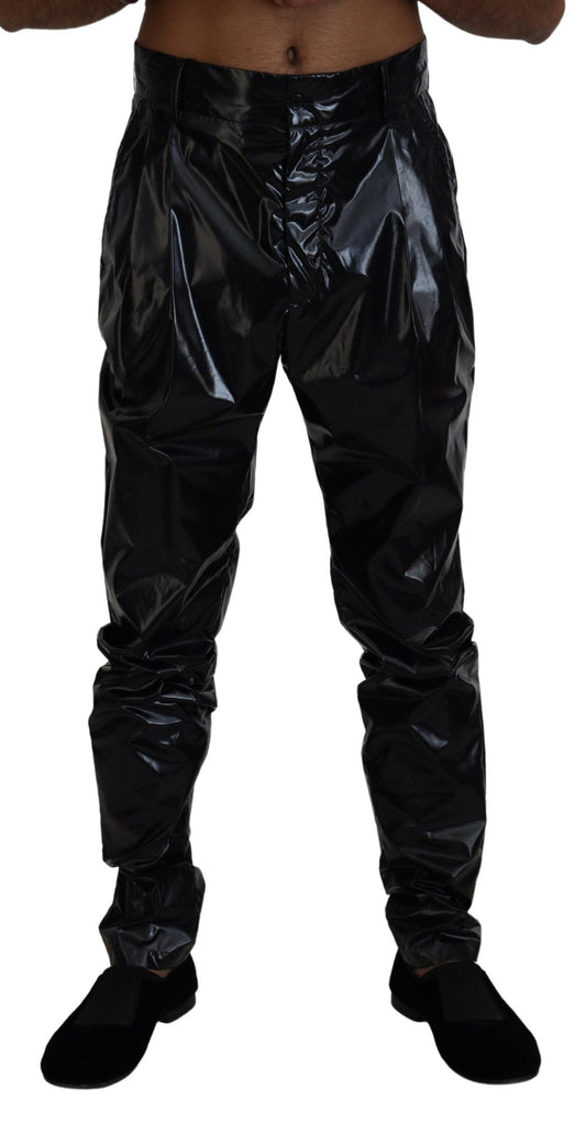 Dolce & Gabbana Black Shining Nylon Skinny Men Men's Pants
