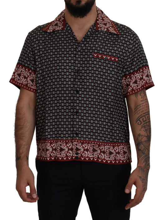 Dolce & Gabbana Multicolor Patterned Silk Casual Men's Shirt