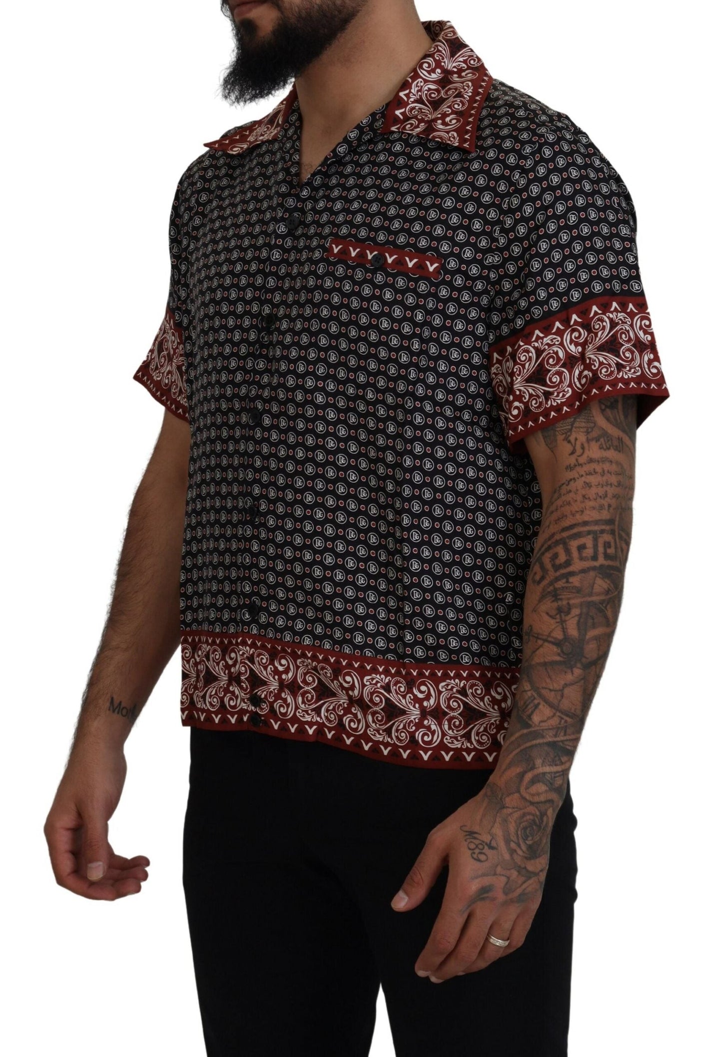 Dolce & Gabbana Multicolor Patterned Silk Casual Men's Shirt