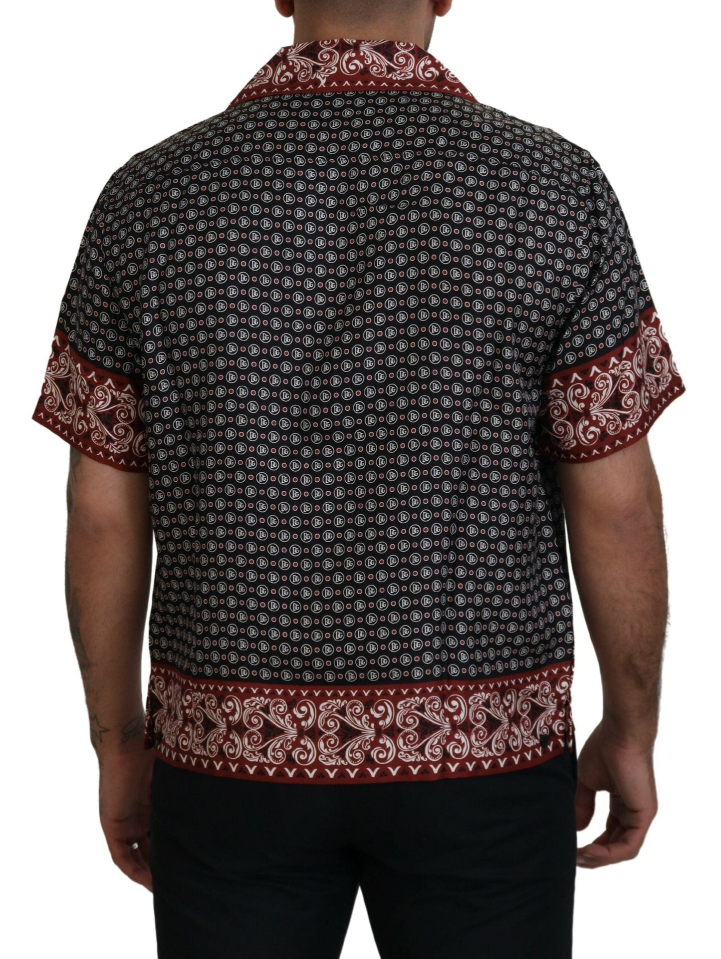Dolce & Gabbana Multicolor Patterned Silk Casual Men's Shirt