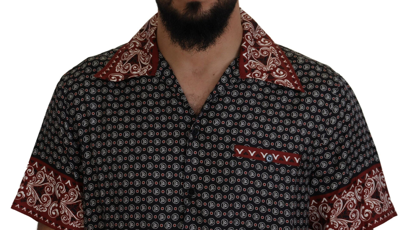 Dolce & Gabbana Multicolor Patterned Silk Casual Men's Shirt