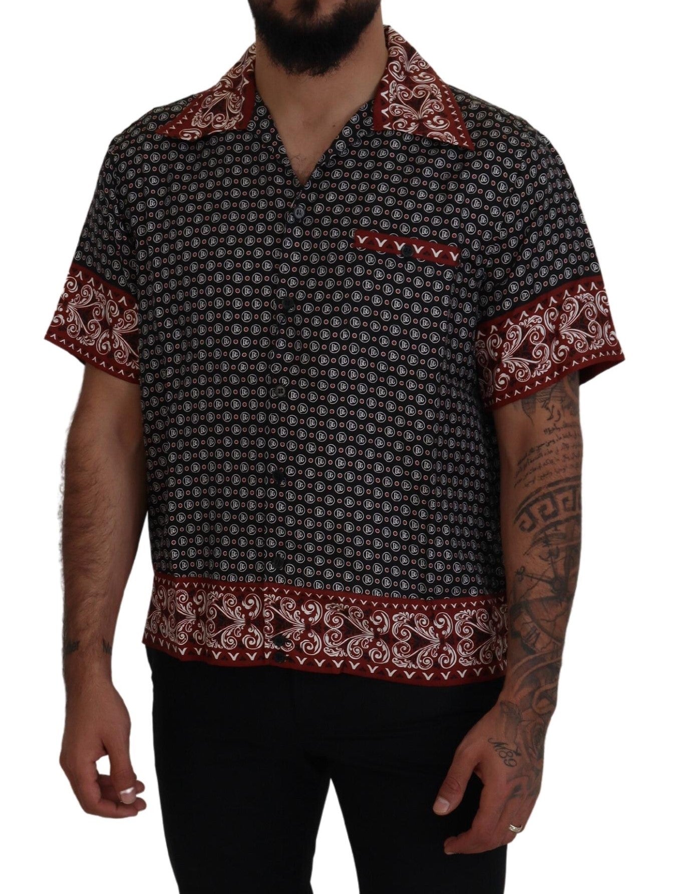 Dolce & Gabbana Multicolor Patterned Silk Casual Men's Shirt