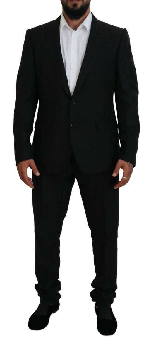 Dolce & Gabbana Black Single Breasted 2 Piece MARTINI Men's Suit