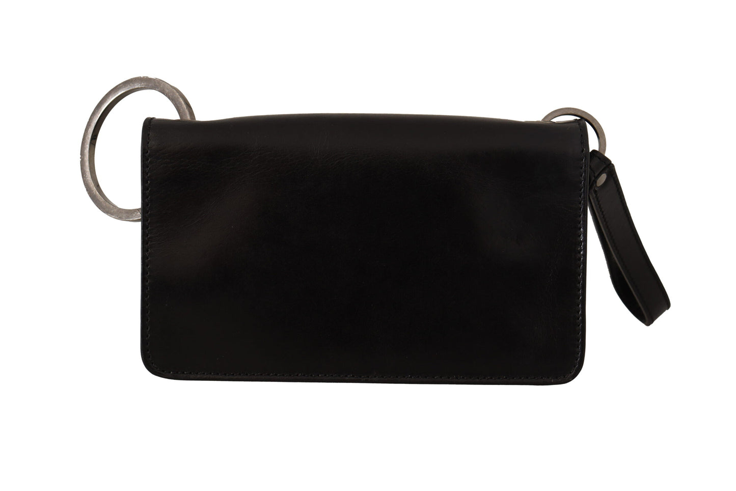 Dolce & Gabbana Black Leather Wristlet Mini Bag Card Bill Men's Wallet