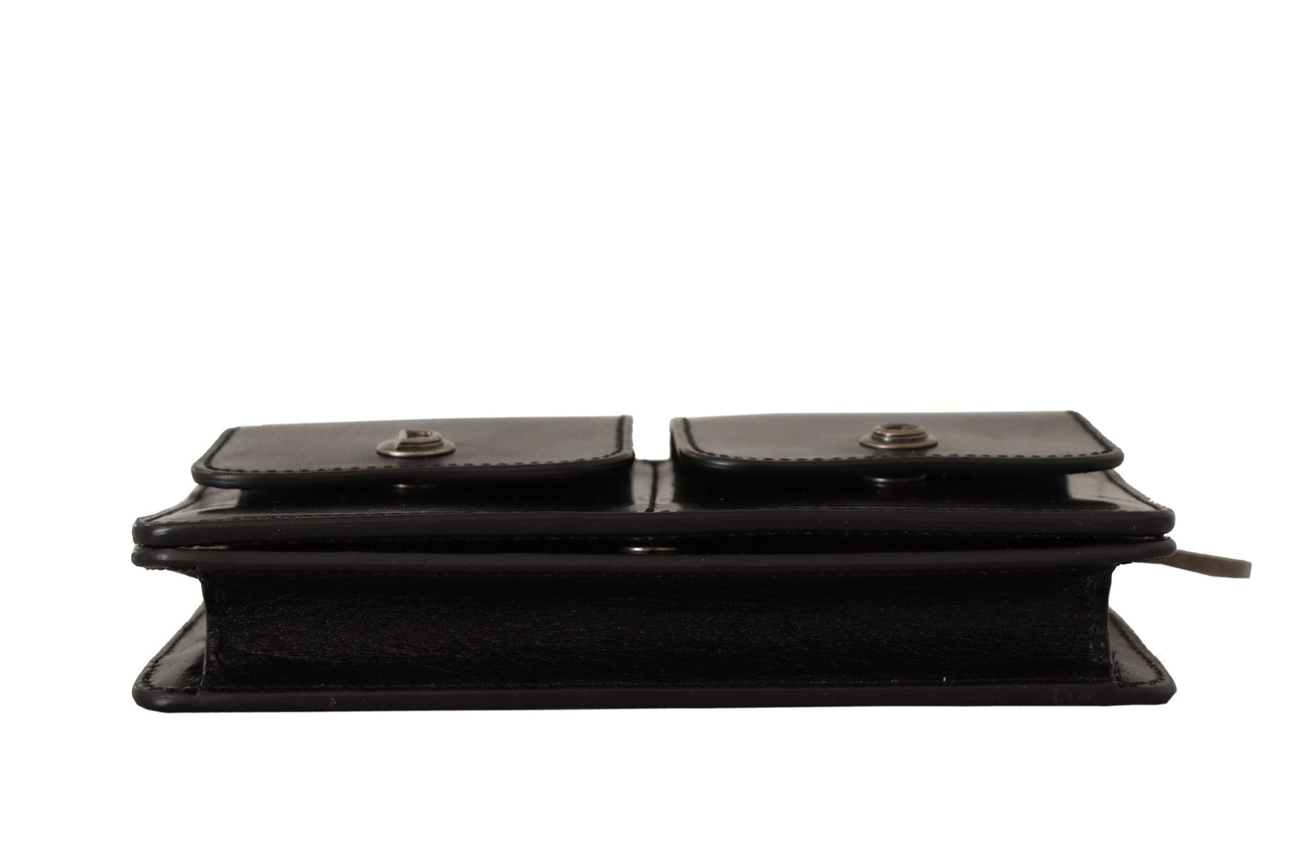 Dolce & Gabbana Black Leather Wristlet Mini Bag Card Bill Men's Wallet