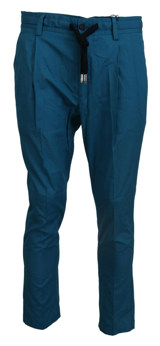 Dolce & Gabbana Blue Cotton Chinos Trousers Men's Pants