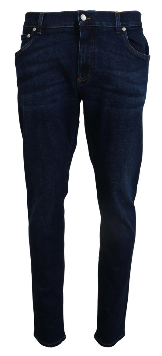 Dolce & Gabbana Dark Blue Cotton Denim SKINNY Men's Jeans