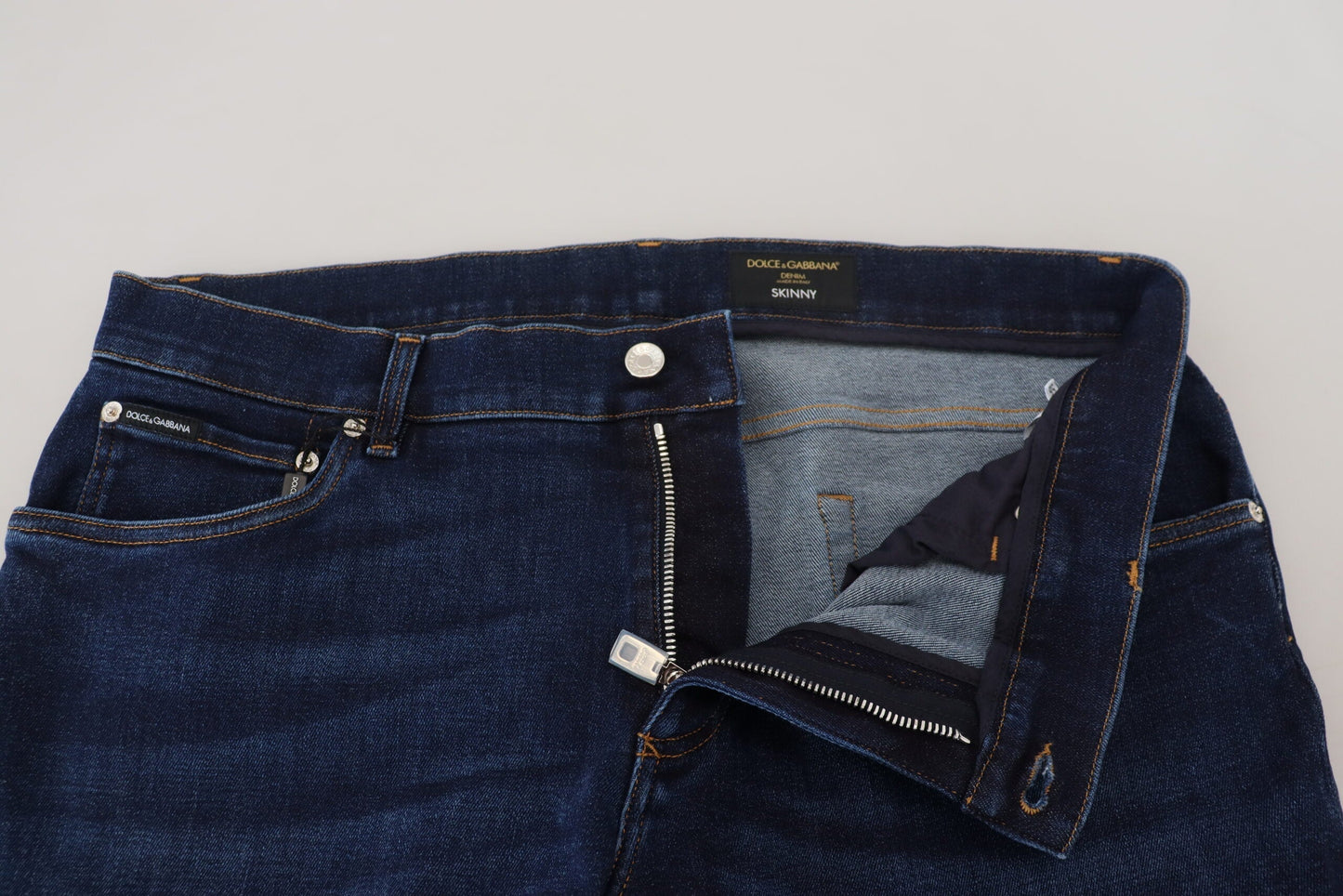 Dolce & Gabbana Dark Blue Cotton Denim SKINNY Men's Jeans