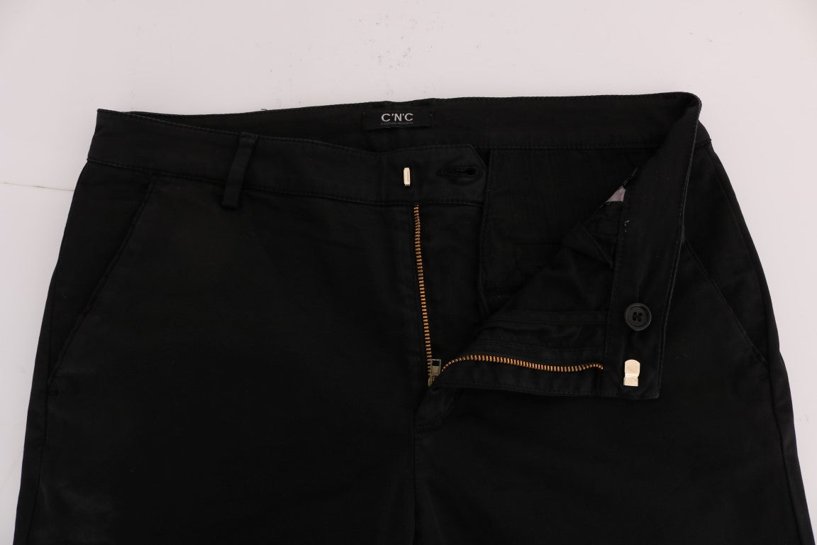 Costume National Black Slim Fit Cotton Stretch Men's Pants