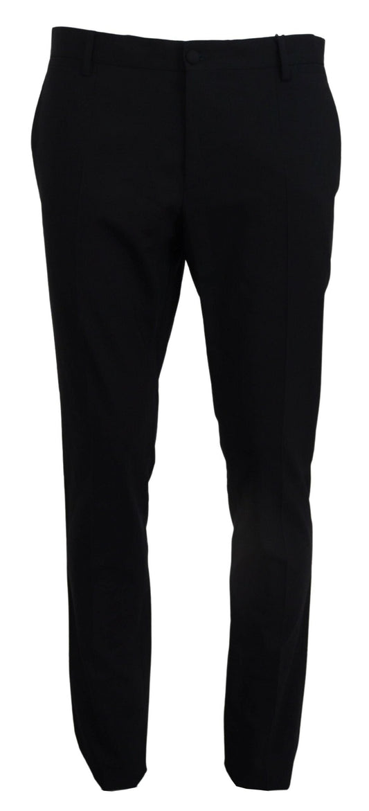 Dolce & Gabbana Blue Wool Stretch Dress Formal Slim Fit Men's Pant