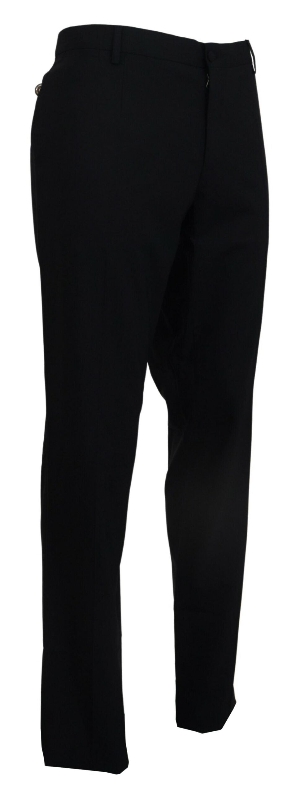 Dolce & Gabbana Black Wool Stretch Dress Formal Slim Fit Men's Pant