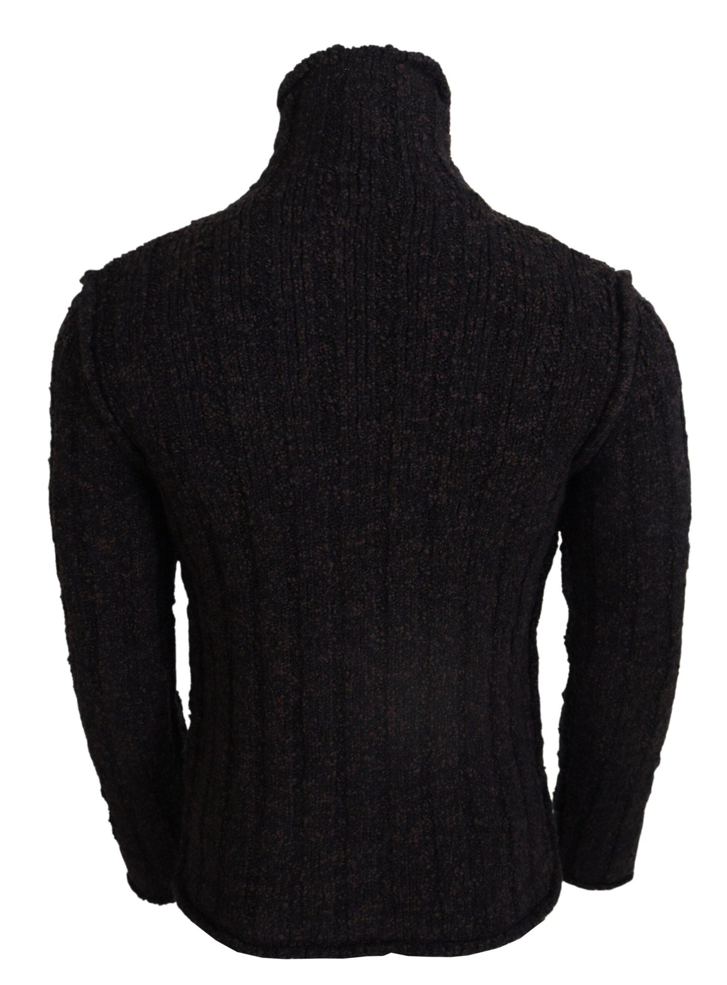 Dolce & Gabbana Brown Wool Knit Turtleneck Pullover Men's Sweater