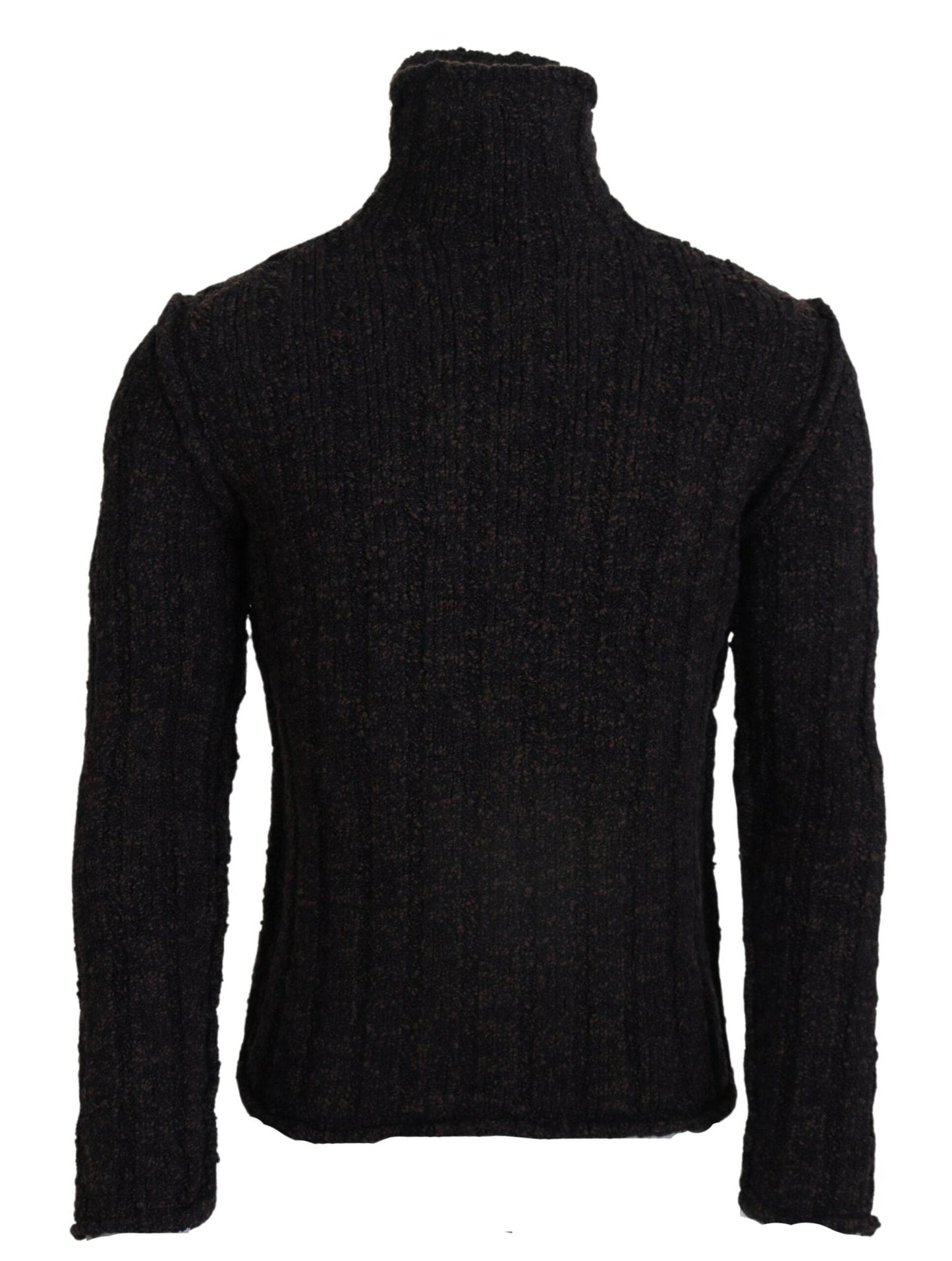 Dolce & Gabbana Brown Wool Knit Turtleneck Pullover Men's Sweater