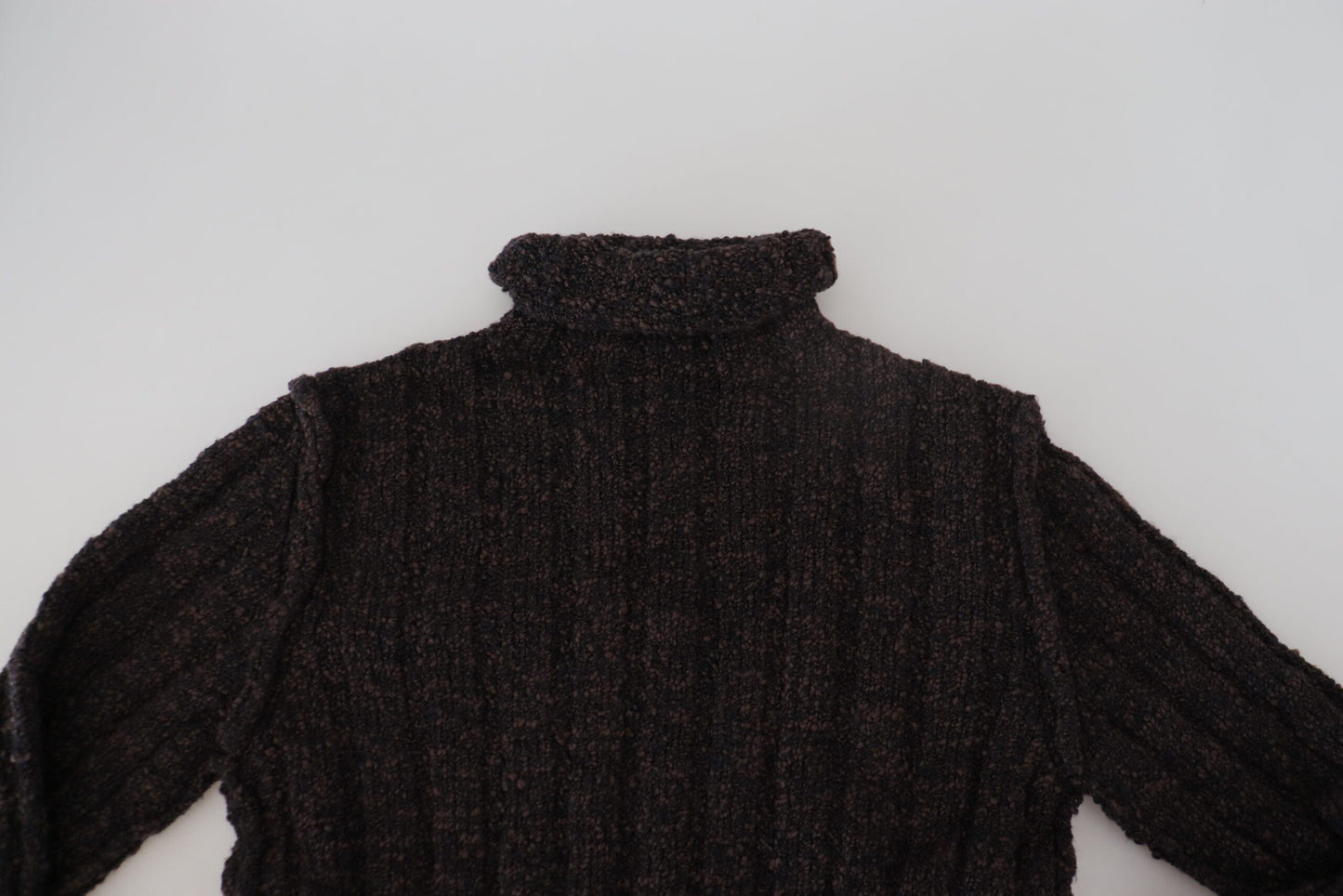 Dolce & Gabbana Brown Wool Knit Turtleneck Pullover Men's Sweater