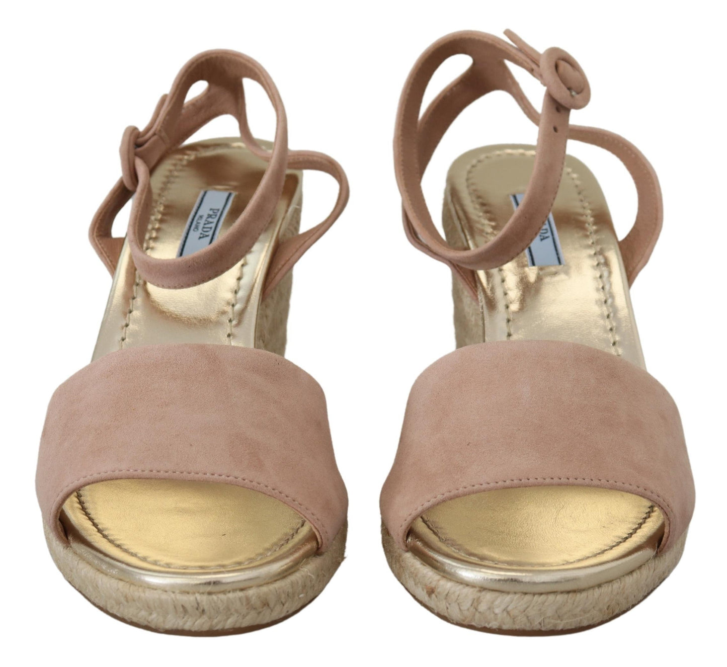 Prada Pink Suede Leather Ankle Strap Women's Sandals