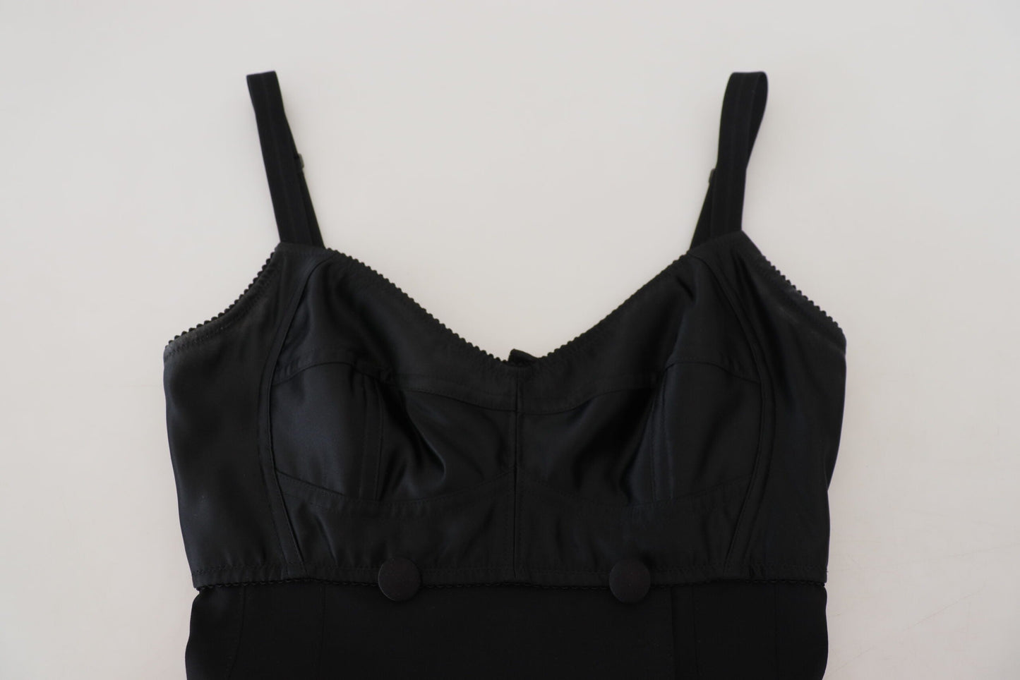 Dolce & Gabbana Black Fit Wool Stretch Sheath Mini Women's Dress