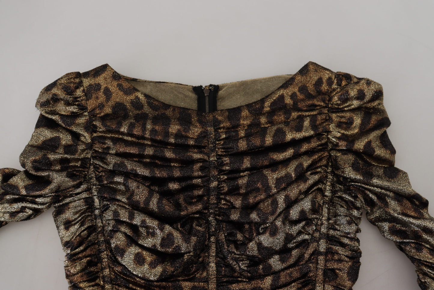 Dolce & Gabbana Multicolor Leopard Bodycon Sheath Midi Women's Dress