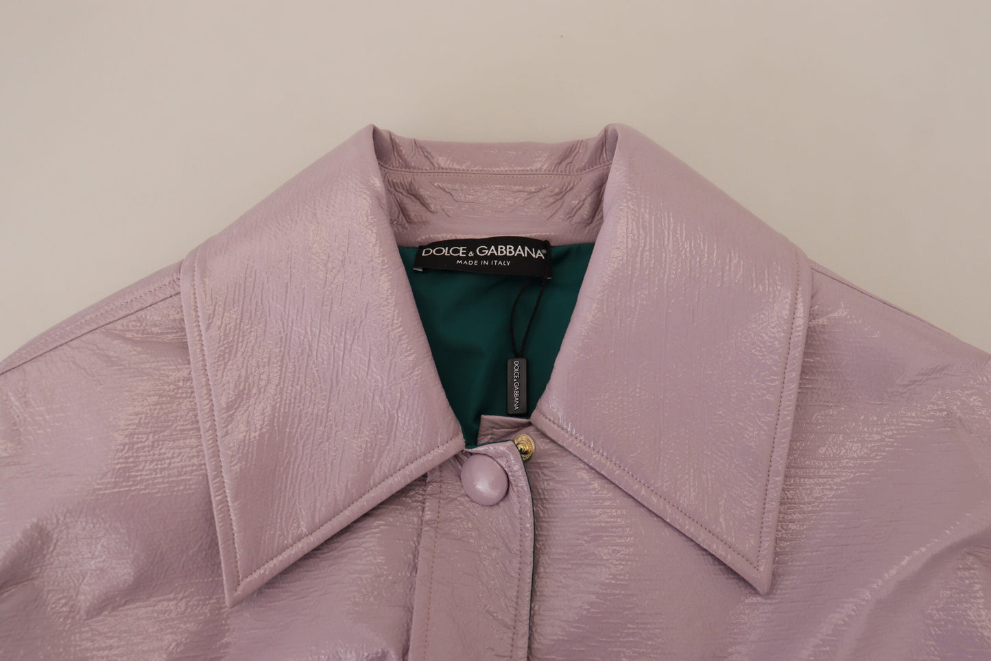 Dolce & Gabbana Purple Cotton Button Down Cropped Women's Jacket
