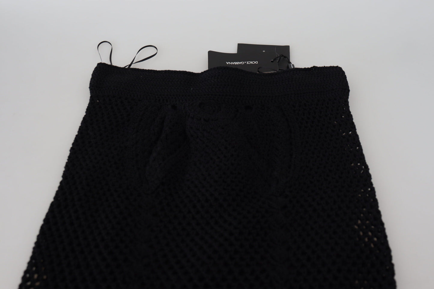 Dolce & Gabbana Black Knitted Cotton High Waist Mermaid Women's Skirt