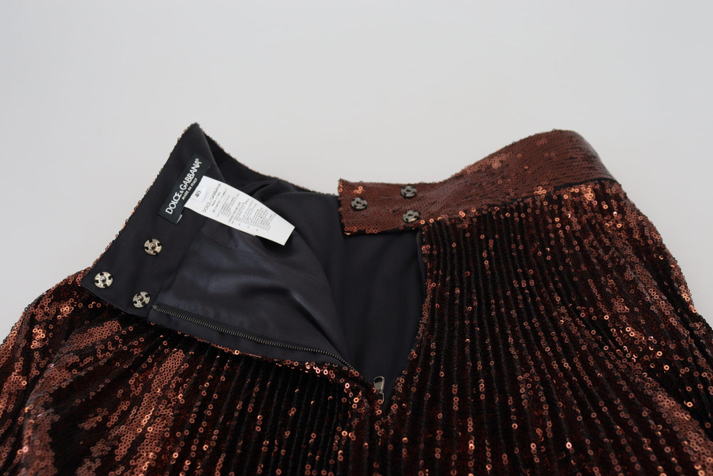 Dolce & Gabbana Bronze Sequined High Waist A-line Maxi Women's Skirt