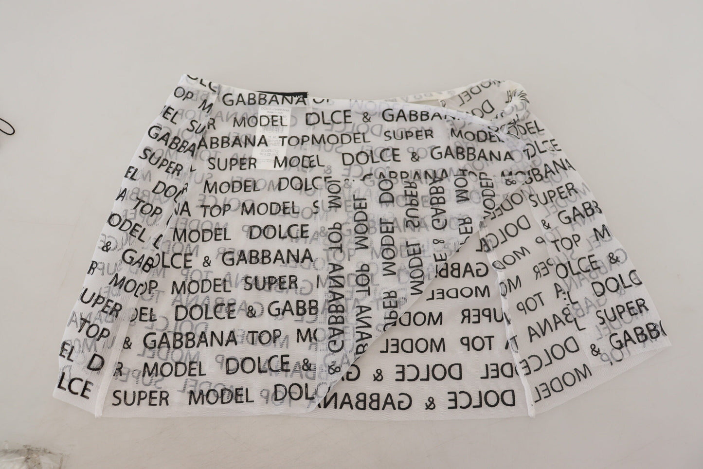 Dolce & Gabbana White Logo See Through A-line Mini Women's Skirt