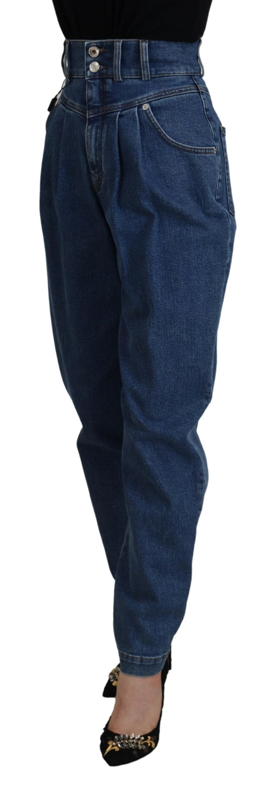 Dolce & Gabbana Blue High Waist Denim Cotton Stretch Women's Jeans