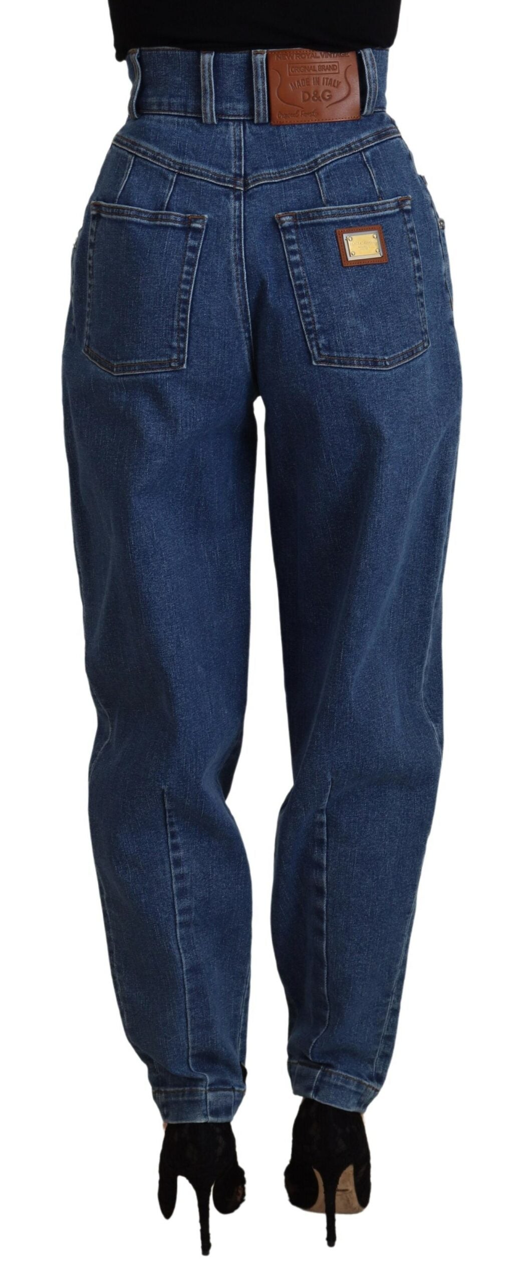 Dolce & Gabbana Blue High Waist Denim Cotton Stretch Women's Jeans
