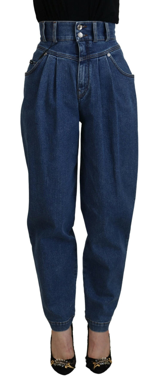 Dolce & Gabbana Blue High Waist Denim Cotton Stretch Women's Jeans